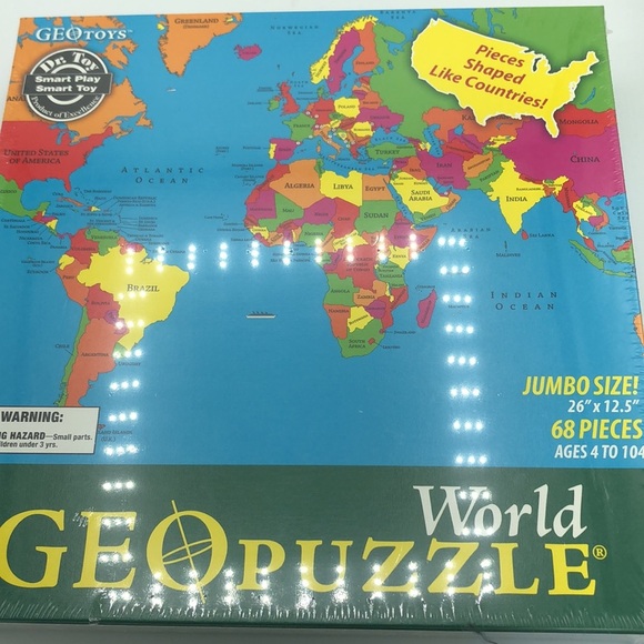 Geo Toys World Puzzle 68 Pieces Jumbo Size! - Picture 7 of 8